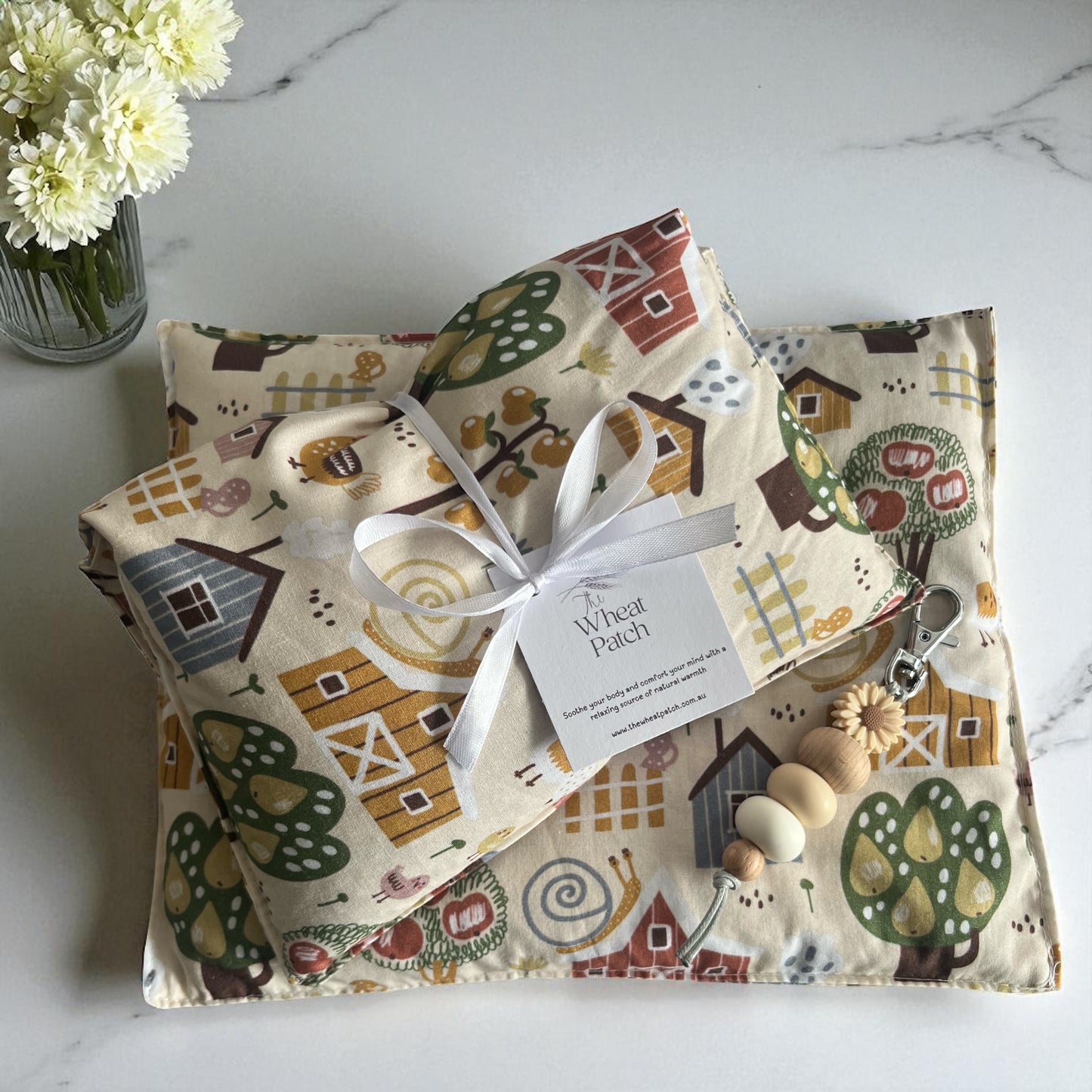 Country Comfort Wheat Bag & Beaded Keyring Set