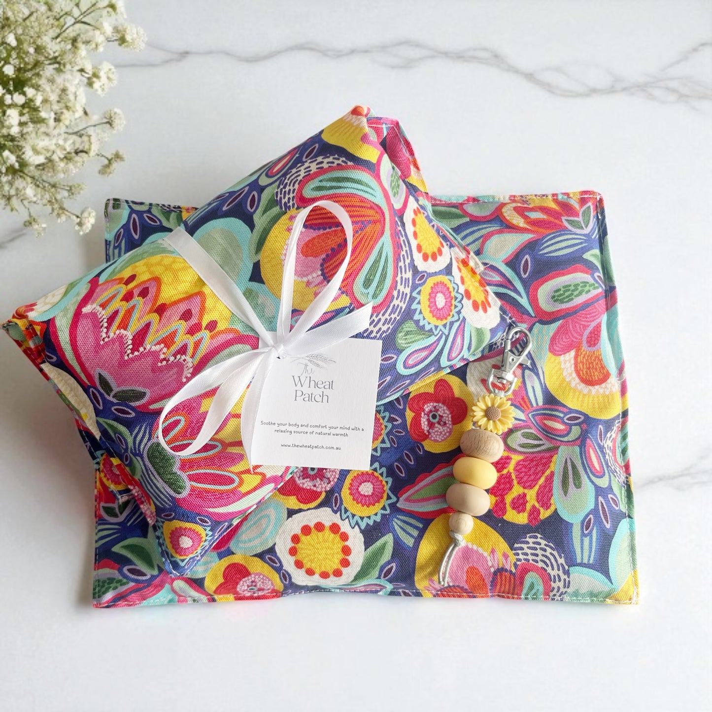 Carnival Bloom Wheat Bag & Beaded Keyring Set