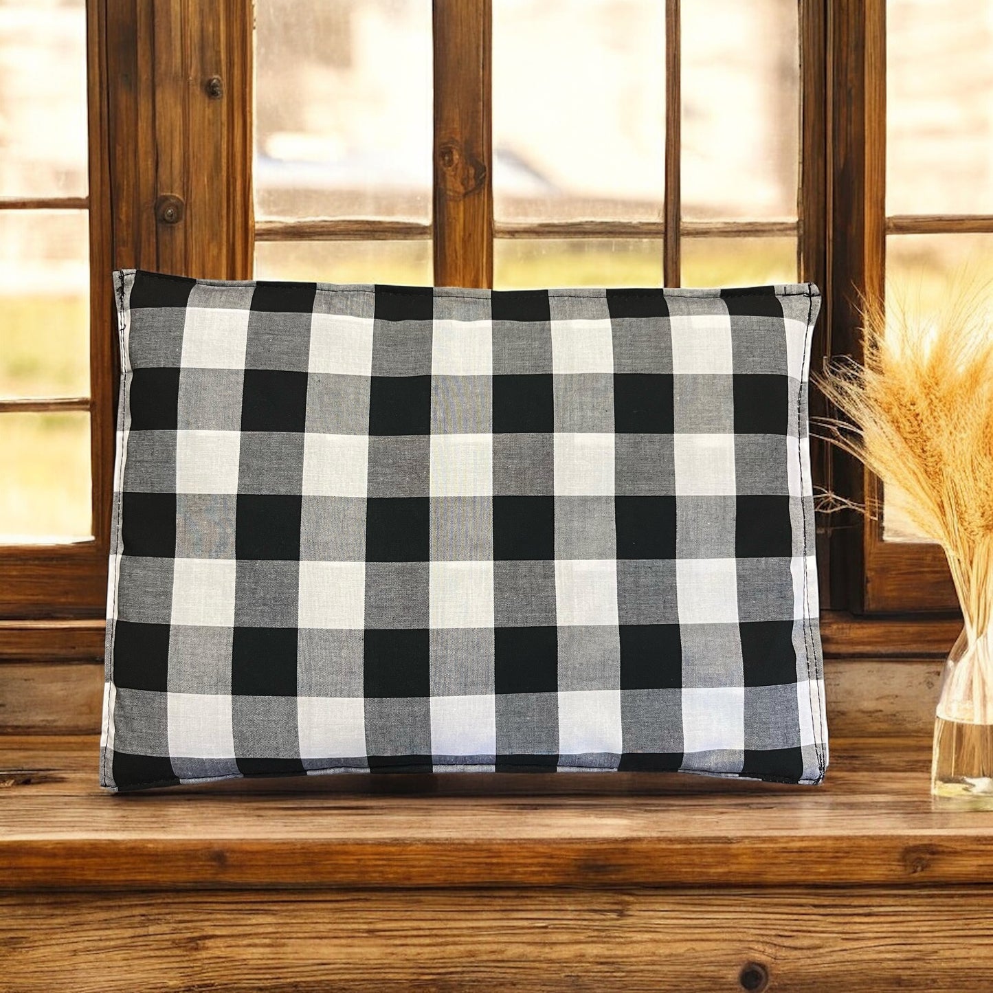 Black & White Gingham Wheat Bag