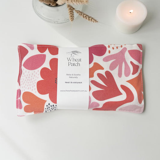 Small Red & Pink Flower Wheat Bag
